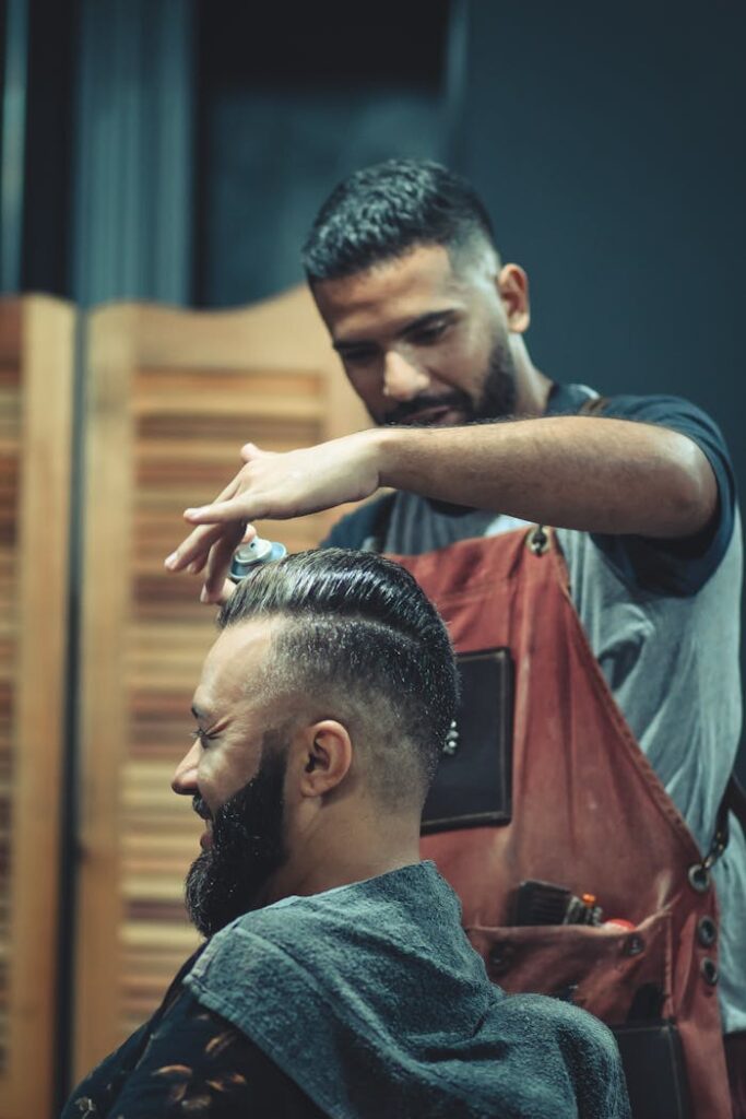 Man Brushing Hair